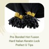 RUNATURE U Tip Hair Extensions Black Human Hair Keratin Hair