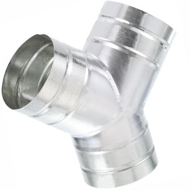 Y Shape 4"x4"x4" Duct Splitter, 3 Way Duct Hose Connector, 90° Degree Dust Fitting Adapter, Galvanized Steel Branch for Exhaust Fan, Dryer Vent Hose, Industrial HVAC Ventilation
