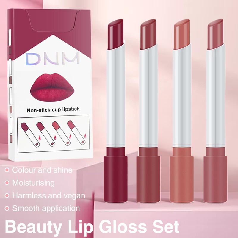 Xumann 4PCS Plumping Lipstick Set, Long Lasting Lipgloss Set for