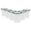 Argon Tableware 300ml Enamel Tumbler Cups with Green Rims -