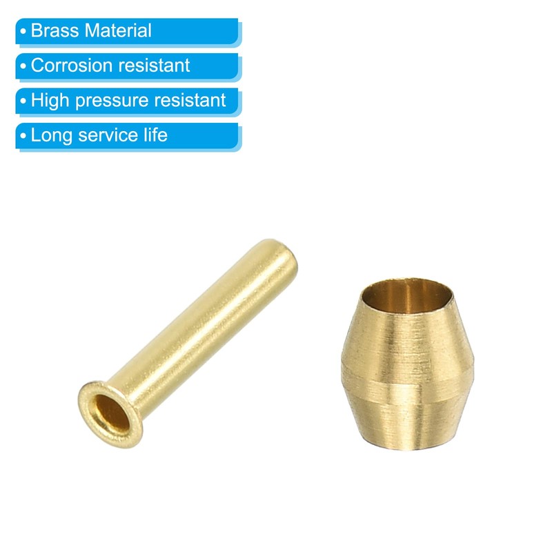 PATIKIL 1/8" Tube ID Compression Assortment Kit, 15 Set Brass