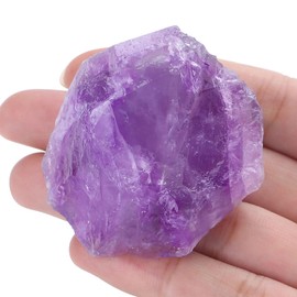 GUJOXILA 1.8"-2.2" Light Purple Amethyst Raw Rough Healing Crystals Natural Rocks Protection Reiki Tumbling Cabbing Divination Meditation Fountain Crystal 1pcs