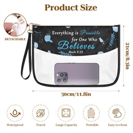 Christian Gifts for Women Religious Zipper Makeup Bag Inspirational Gifts for Her Bible Verse Cosmetic Bag Motivational Faith Gifts for Mom Friend Coworker Birthday Graduation Gift Toiletry Pouch