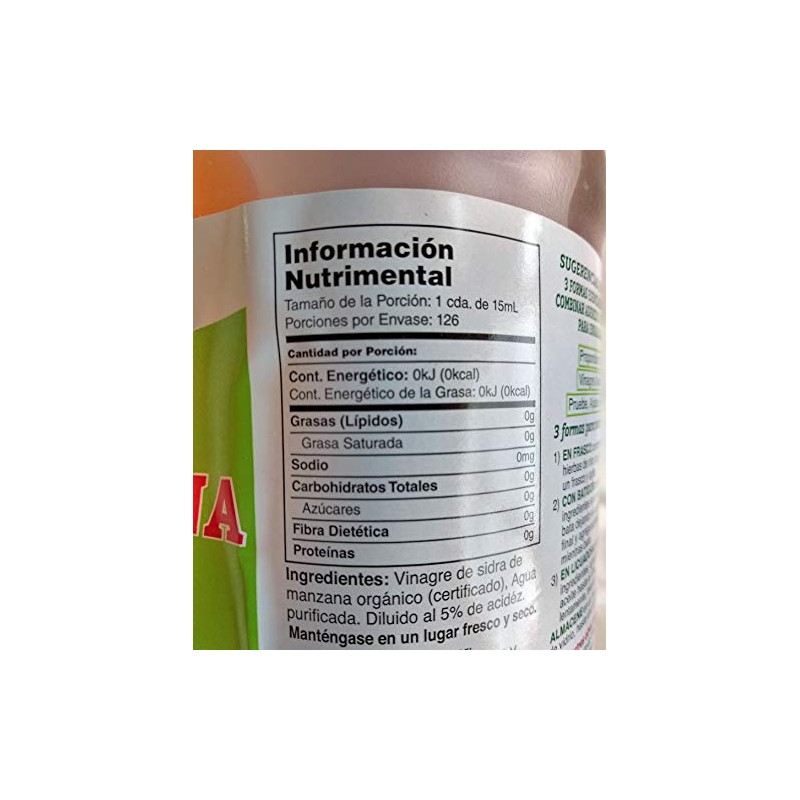 Vinagre de Sidra de Manzana Orgánico Mother Earth 1.89lt