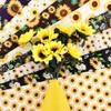 Fanfanwin 8 Pcs Sunflower Fabric Polyester Fabric Bundles 20 x