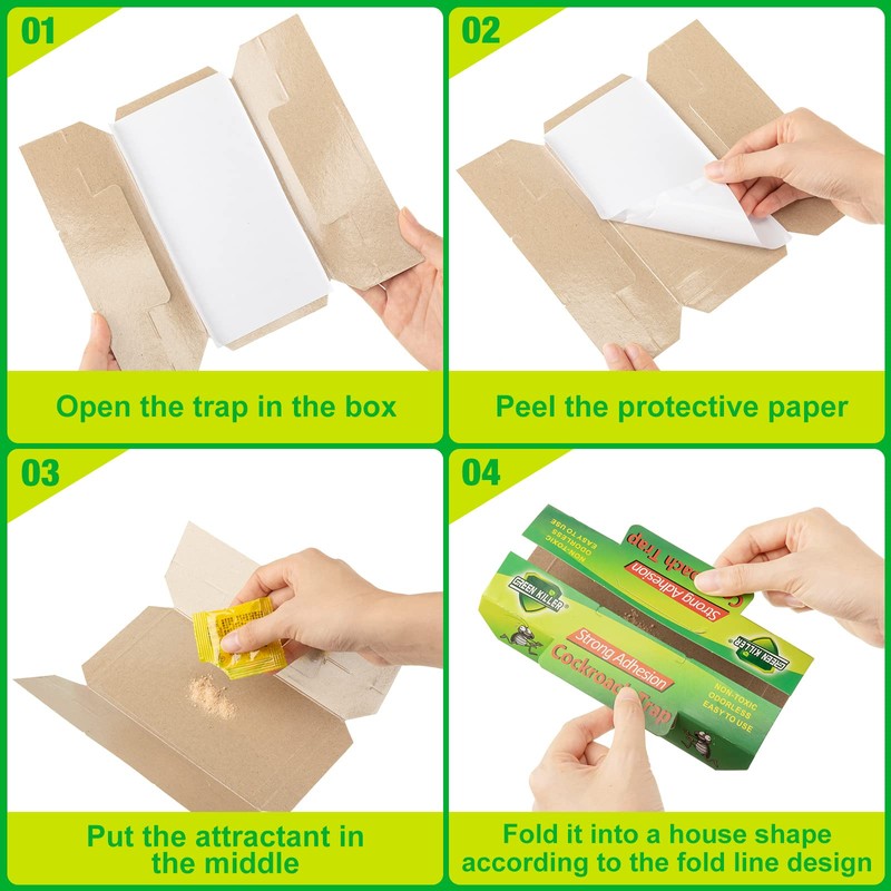 Qualirey Roach Killer Indoor Sticky Roach Traps Glue Cockroach Killer