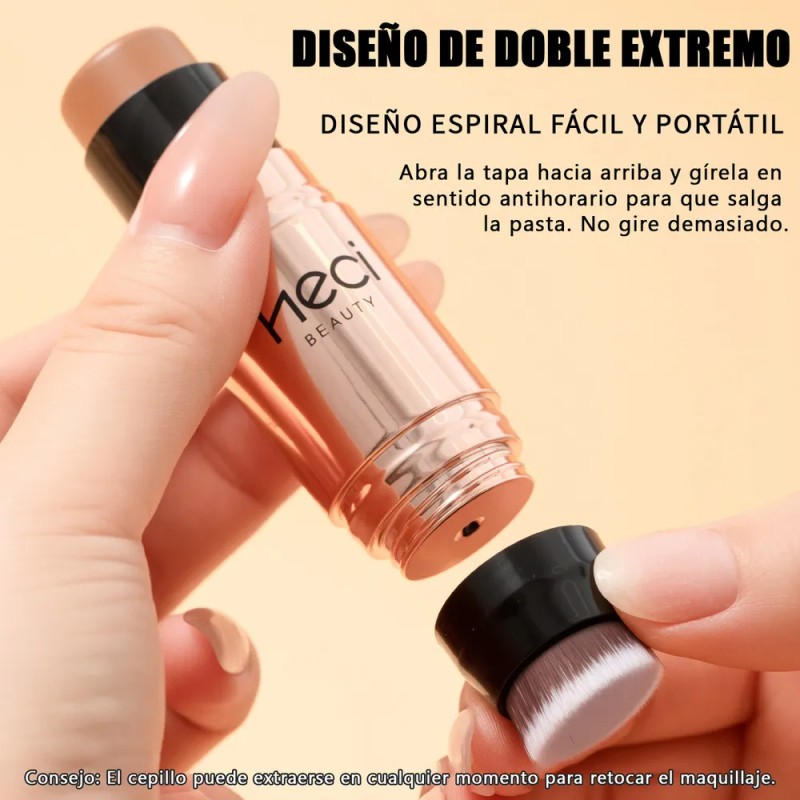 Base De Maquillaje En Barra Correctora Duradera Con Brocha Tono