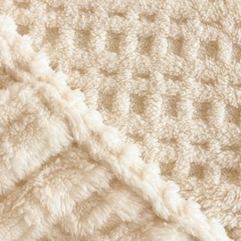 Waffle Weave Twin XL Fitted Sheet Deep Pocket 15" - Ultra Soft Textured Bed Sheet with Elastic All Around - Breathable Hotel Quality Bedding, Ivory White