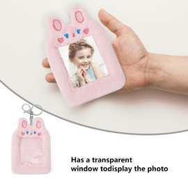 FUBAOLIN Photocard Holder Keychain Plush Cute Plush Kpop Photocard Holder Photo Sleeve ID Bank Credit Card Holder Protector…