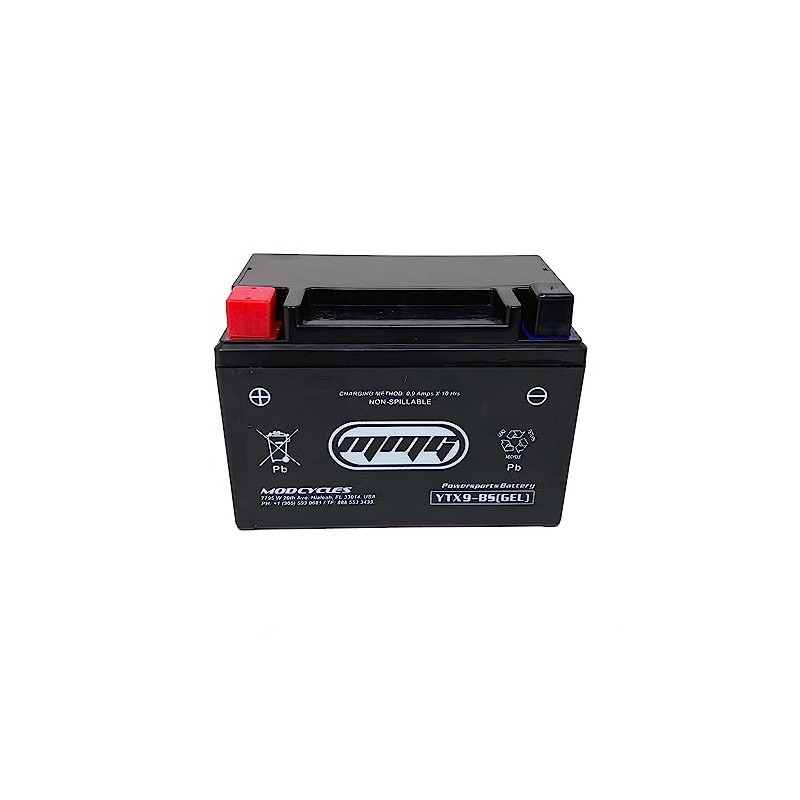 MMG YTX9-BS AGM Gel Sealed Leak-Proof Powersports Battery for Motorcycles,