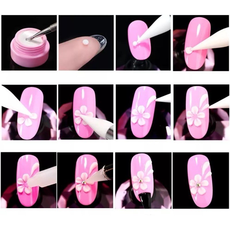 Alet Trend 3 Pinceles De Silicon Doble Punta Para Uñas