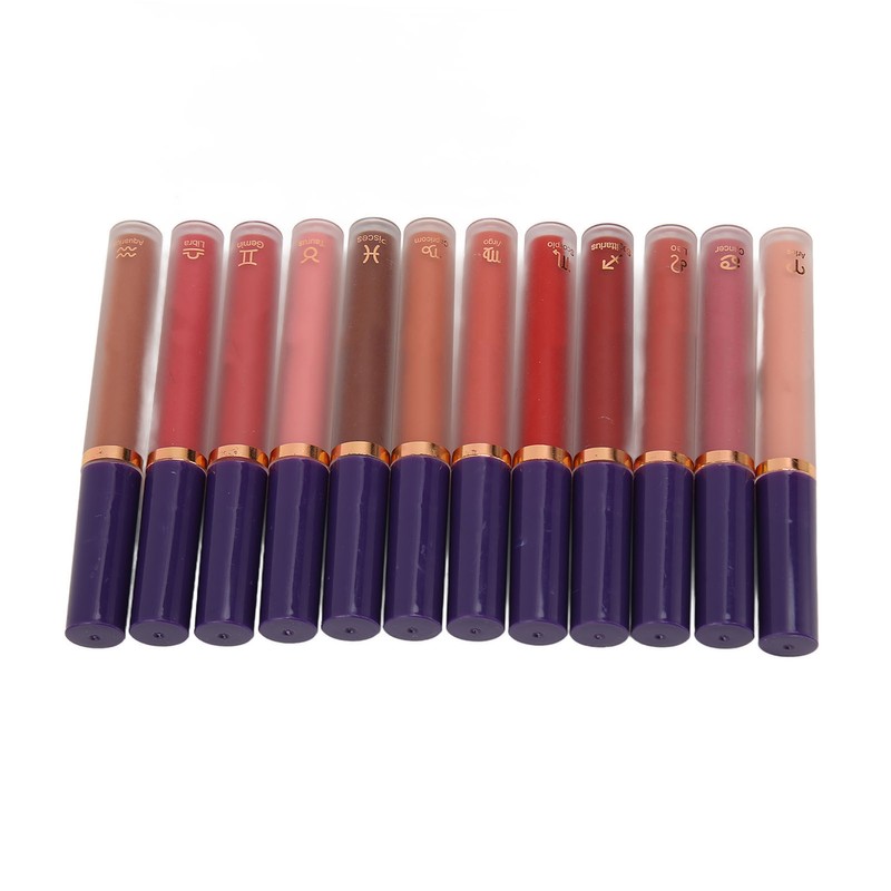 12Pcs Matte Lip Gloss Moisturizing Anti Melt Long Lasting Cream
