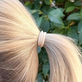 HAARallerliebst Hair Bobbles Wide (Pack of 20) Gold and Skin Colour 5 cm with Box for Storage