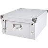 Zeller 17574 Cardboard Storage Box, Blue Stripes, Decorated, Approx. 33