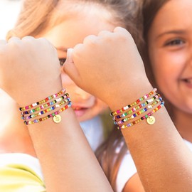 Turandoss Initial Bracelets for Girls Gifts, Boho Colorful Beaded Cute Bracelets for Girls Women Letter K Initial Bracelets for Women Girls Jewelry Birthday Gifts for Girls Age 6 7 8 9 10