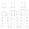LAURITAMI Piercing Plastic Lip Piercing Stud Labret Ring Retainer Set