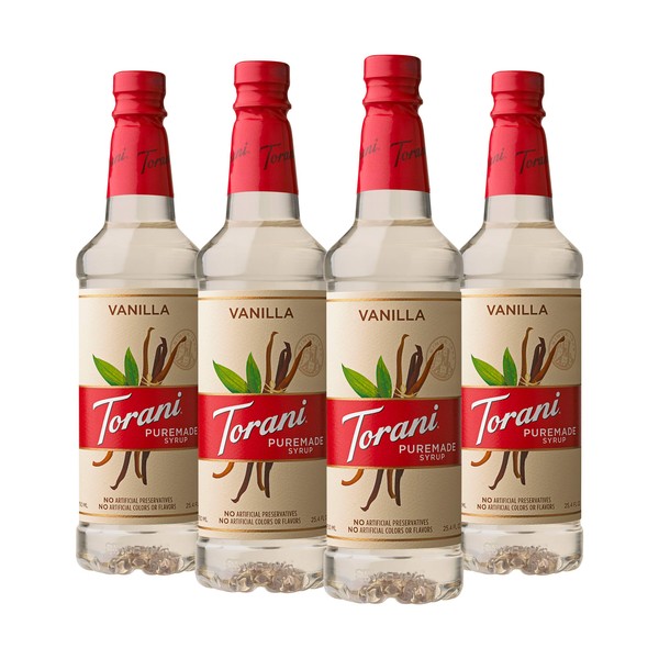 Torani Puremade Syrup, Vanilla, 25.4 Ounces (Pack of 4)