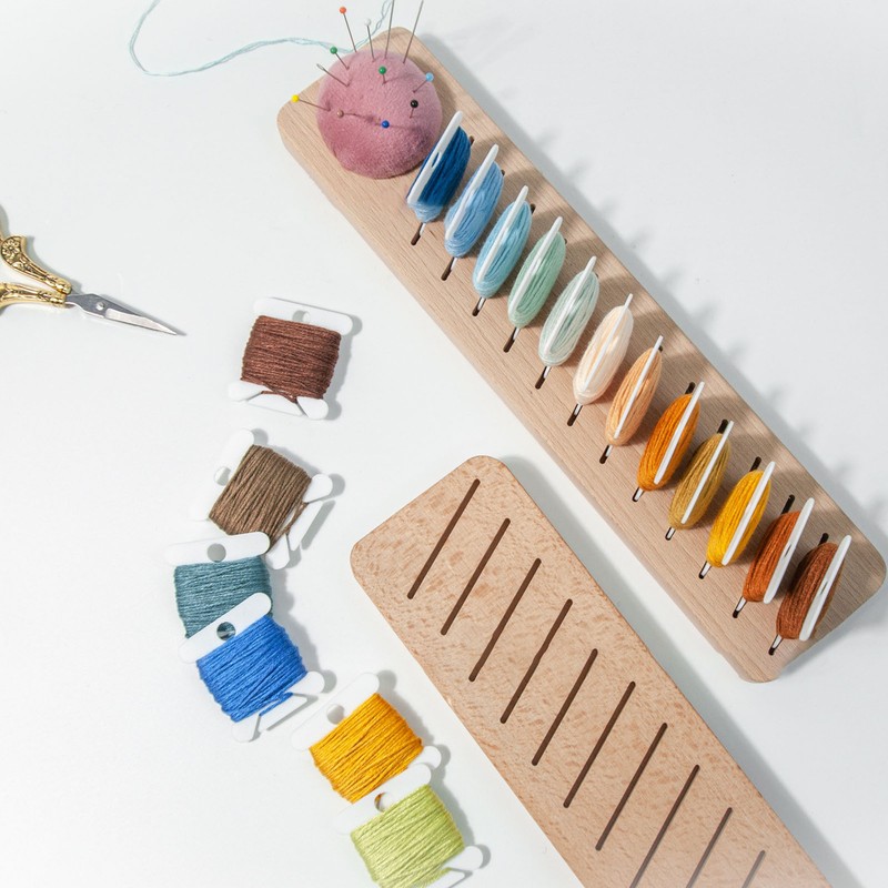 Embroidery Floss Bobbin Rack 12 Positions DIY Beech Wood Floss