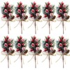 10 Pinos Navideños Artificiales, Ramas De Pino Navideño con Bayas