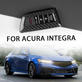 Jogon Dry Carbon Fiber Key Fob Cover for Acura Integra MDX RDX TLX 2024 2025, 4/5 Buttons Keyless Entry Remote Smart Key Fob Protector (Red CF for 5 Buttons)