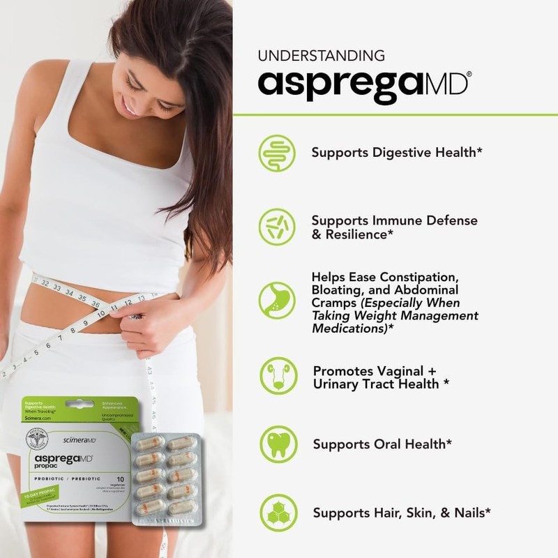 ScimeraMD® Asprega ProPac Probiotics and Prebiotics Supplement for Digestive Health