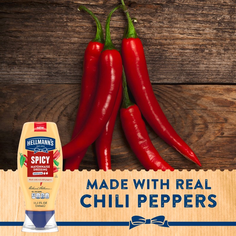 Hellmann's Spicy Mayonnaise Dressing Squeeze Bottle For a Rich, Creamy
