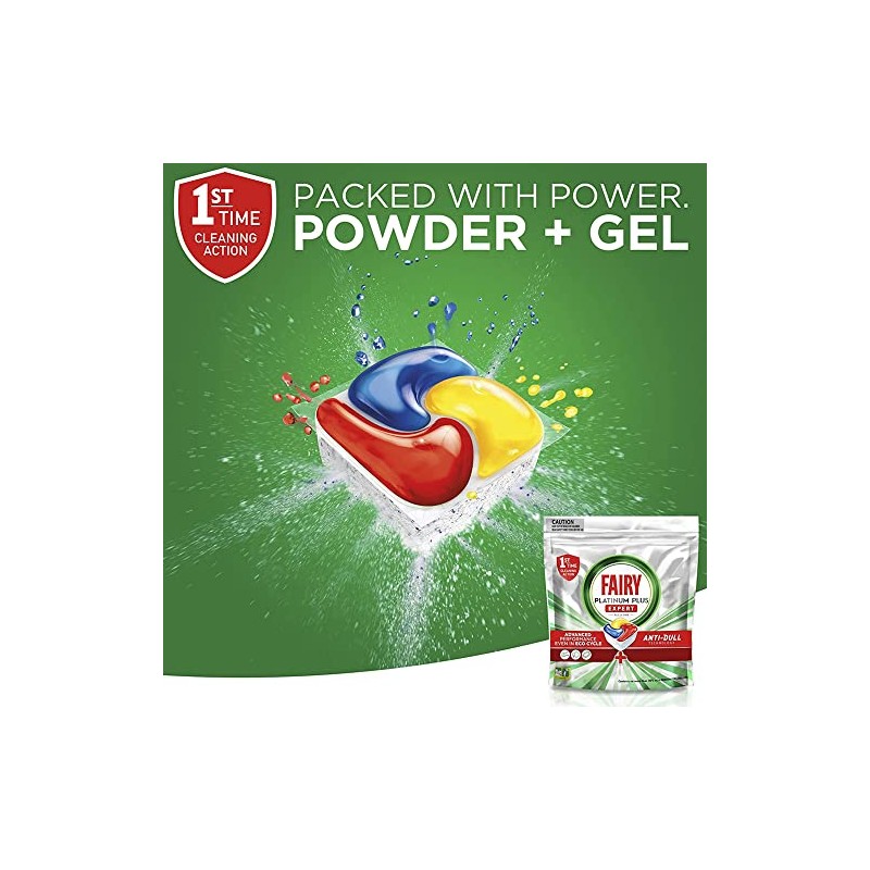 28pc Fairy Platinum Plus Dishwasher Dishwashing Capsules Lemon 434g