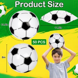 SAYAYA 40 Pieces Inflatable Soccer Beach Balls, 8 Inch PVC Blow Up Bouncy Balls Bulk Beach Toy for Sports Themed Soccer Birthday Party Decorations Summer Beach Pool Game Water Sand Party Favors