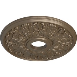 Ekena Millwork CM16APWSS Apollo Ceiling Medallion, 16 1/2"OD x 3 5/8"ID x 1 1/8"P, Hand-Painted Warm Silver