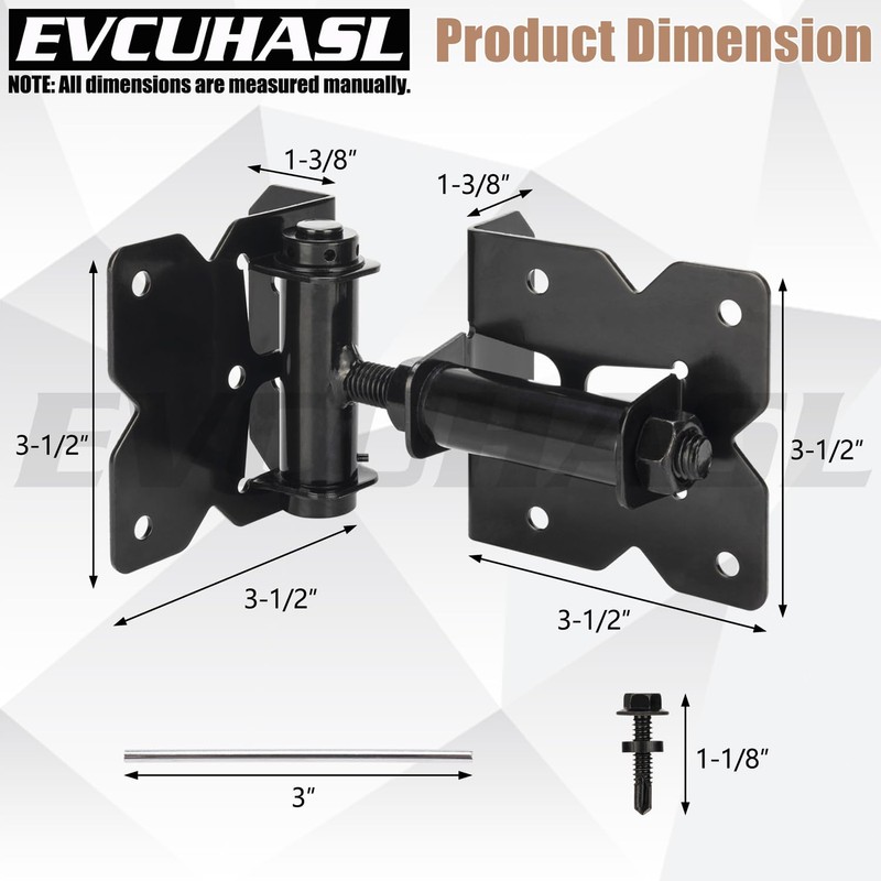 Self Closing Gate Hinges Heavy Duty for Vinyl/Wooden Fence Gates,