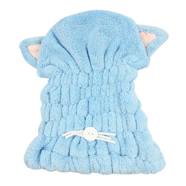 Ranvi Hair Quick Drying Dry Towel Hat Microfiber Bath Towel Hat Nice Bath Tool Super Soft Absorbent Hair Dry Hat blue