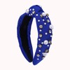 GLBCC Pearl Headband Sparkly Rhinestone Pearls Knot Hairband Wide Knotted