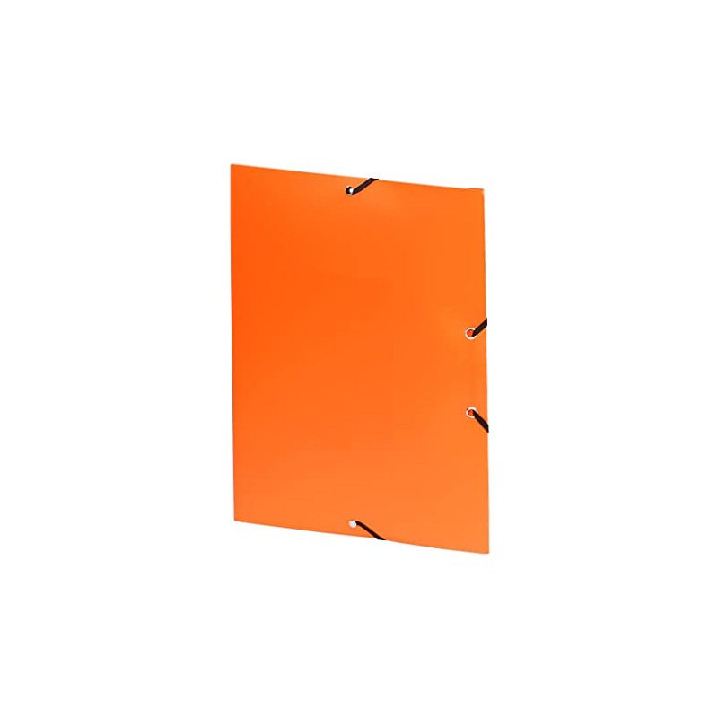Viquel 3-Flap Polypropylene Folder With Elasticated Fasteners, A4, Orange