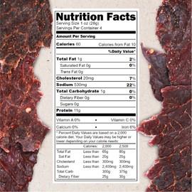 Hardtimes Handcrafted Beef Jerky - Black Pepper Flavor - 4 Pack of 4 oz. Bags