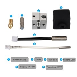 Ender 3 V3 SE Hotend Kit, for Creality Ender 3 V3 se Replacement Parts, High Temperature 300℃ Titanium Heatbreak Plated Copper Nozzle Compatible with Creality Ender 3 V3 SE 3D Printers