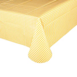 Cerulean Vinyl Tablecloth with Flannel Backing Waterproof Oil-Proof,PVC Table Cloth Stain-Resistant Wipeable Rectangle Table Cover for Indoor and Outdoor- Size: (Yellow,52X70 Inch)