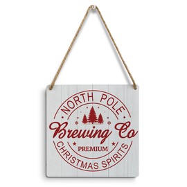 mmiishe Christmas Decor Christmas Accessories Wall Art Farmhouse Wall Hanging Decor Wood Sign for Pub Diner Cafe Home Bar Club Party Apartment Kitchen Winter Xmas Holiday Front Door Porch Decor