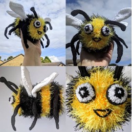 LUKCHE Lukche Eyelash Fun Fur Yarn Premium 100% Polyester 164 Yds (150 Mt), 3.53 Oz (100 Gr) Colorful Crochet Yarn D?y Hand Knitting. (Black, 1 Skein)