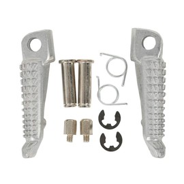 TCMT Silver Front Foot Pegs Footpeg Footrest Bracket Set Fit For Kawasaki Ninja ZX6R 2003-2020 ZX10R 2004-2010 650R (EX650) 2006-2013 Z1000 2003-2016 Z750 / Z750S 2004-2011