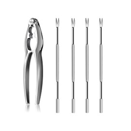 5 Pcs Lobster Crackers and Picks Set, Crab Leg Cracker Tools, Stainless Steel Seafood Crackers & Forks Nut Cracker Set for Crableg and Lobster Lovers Gift