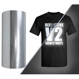 V2 Pro Heat Transfer Vinyl Film HTV Roll (Silver Reflective, 12 Inch x 60 Inch)