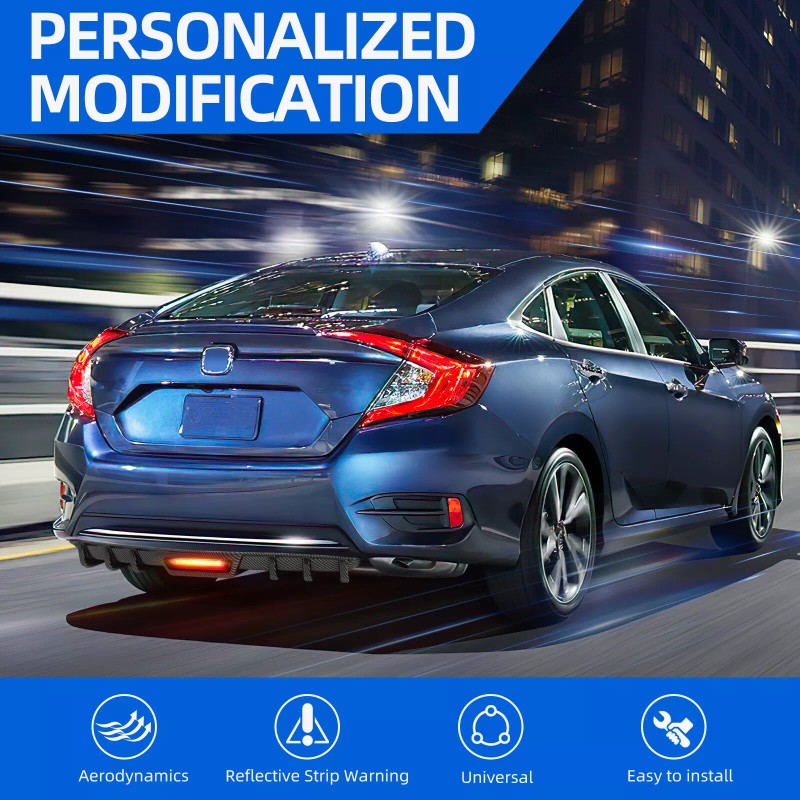 KEEPDSGN Carbon Fiber Rear Bumper Diffuser w/ LED Brake light