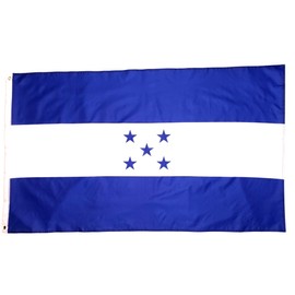 Honduras Flag with Two Brass Grommets 100% Polyester Fabric and Double Stitched Edges 3x5 Honduran Flag 3x5 Flag of Honduras