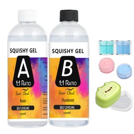 Liquid Silicone for Squishy Maker, Super Soft Silicone Rubber Making Kits 1:1 AB Ratio Mix for Taba Squishy, Molding Cat's Paw, DIY Decompression Gift (Translucent)