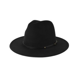 Zylioo XS-XXL Panama Hat Made of Felt for Men and Women, Fedora Felt Hat with Wide Brim, Winter Classic Trilby Hat with Belt Buckle, Buckle-Black