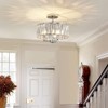 AGV LIGHTING CL003F K9 Crystal Ceiling Light Fixture, Modern Semi