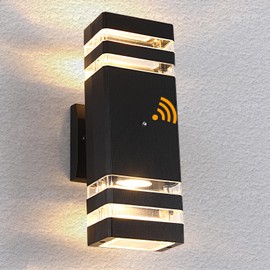 BOXCUPIN Dusk to Dawn Outdoor Lighting, LED Wall Sconce Sensor Waterproof Porch Lights 14W Black Exterior Up and Down Light Fixture for Porch Hallway Patio Garden Corridor