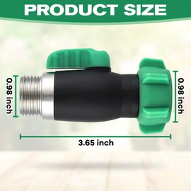 304 Stainless Steel Garden Hose Shut-Off Valve, Heavy Duty 1-Way No Restricted-Flow Water Hose Shut Off Valve, 3/4'' Full Flow Garden Hose Ball Valve with 360 Degree Rotatable Swivel Joint