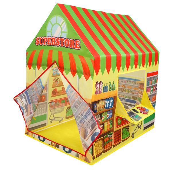 Kiddie Play Supermarket Playhouse Kids Play Tent for Boys & Girls Indoor Outdoor Toy