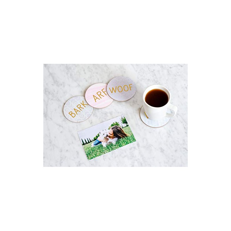 Pearhead Dog Themed Coaster Set, Dog Themed Home and Kitchen